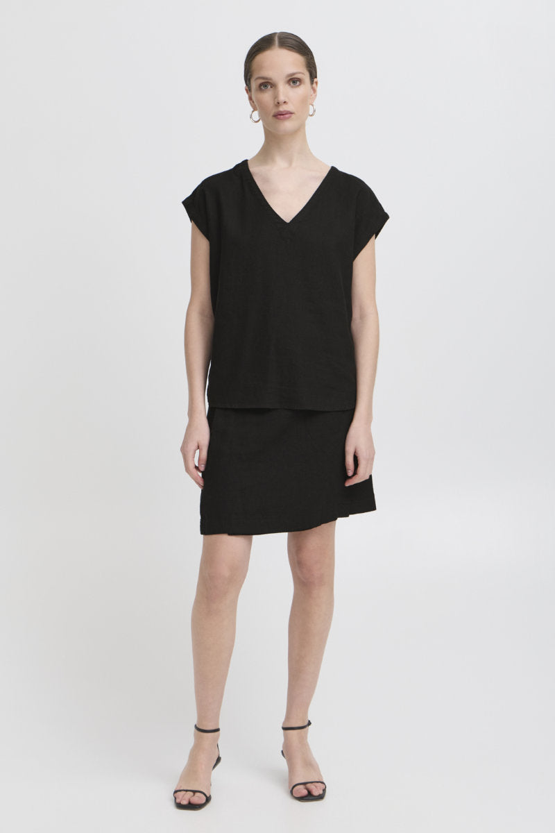 Linno tee shirt, black