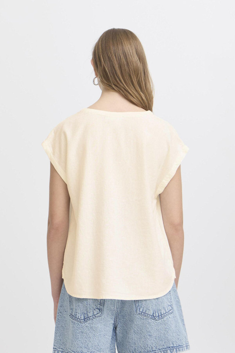 Linno tee shirt, stone