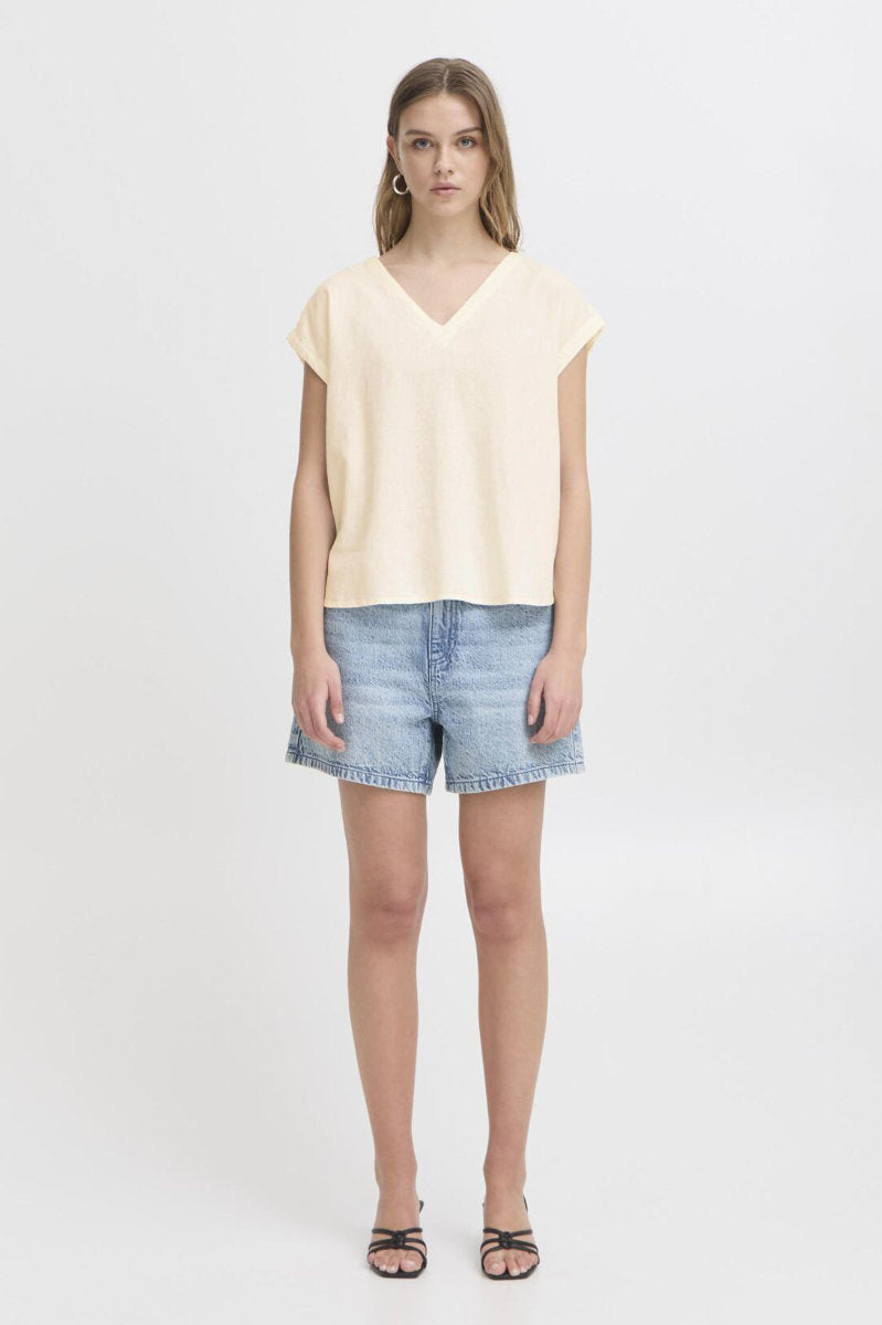 Linno tee shirt, stone