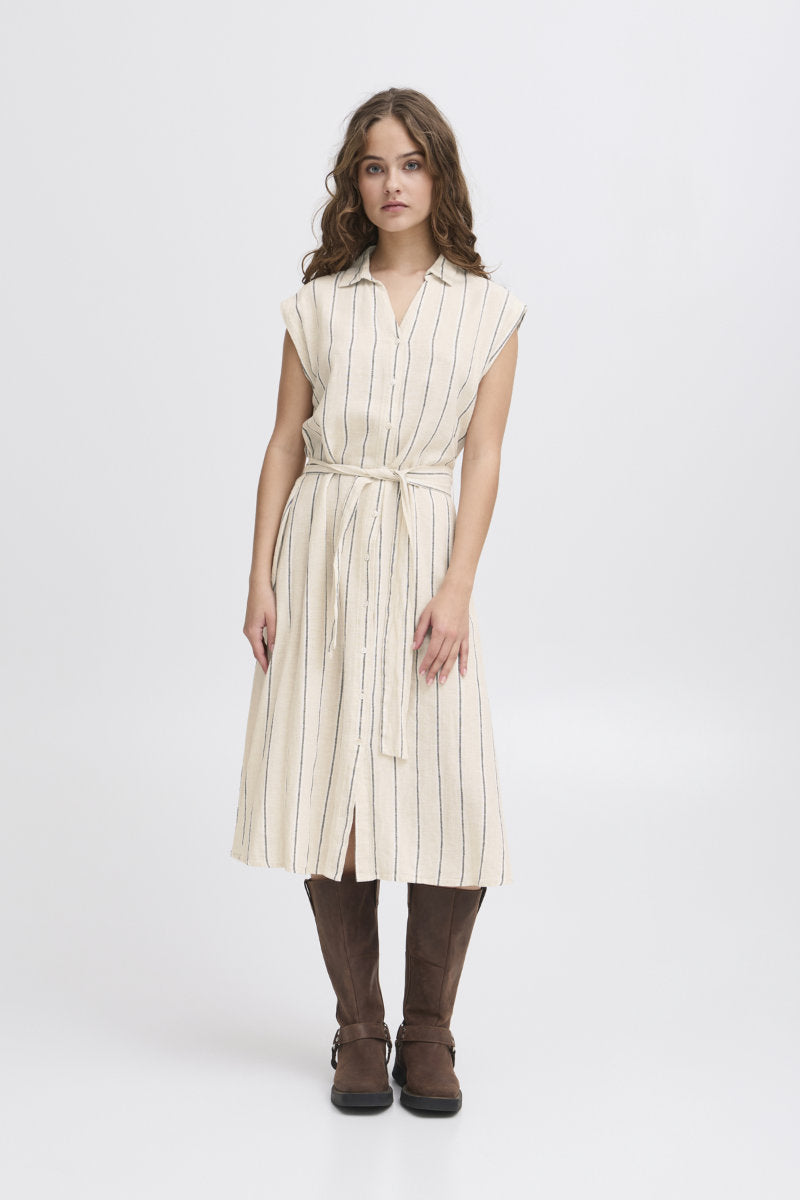 Linno dress, stone