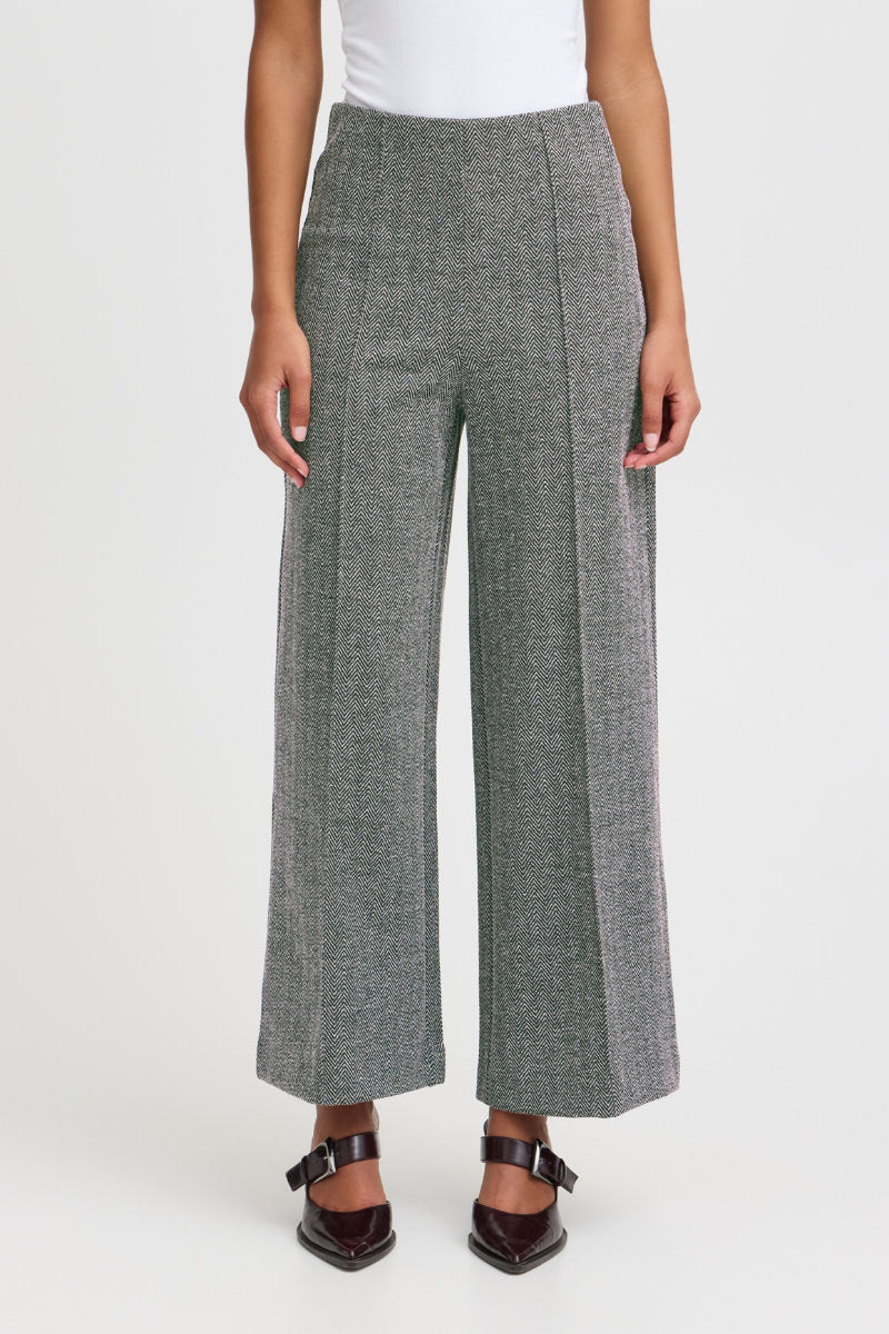 Kate herringbone trousers, black