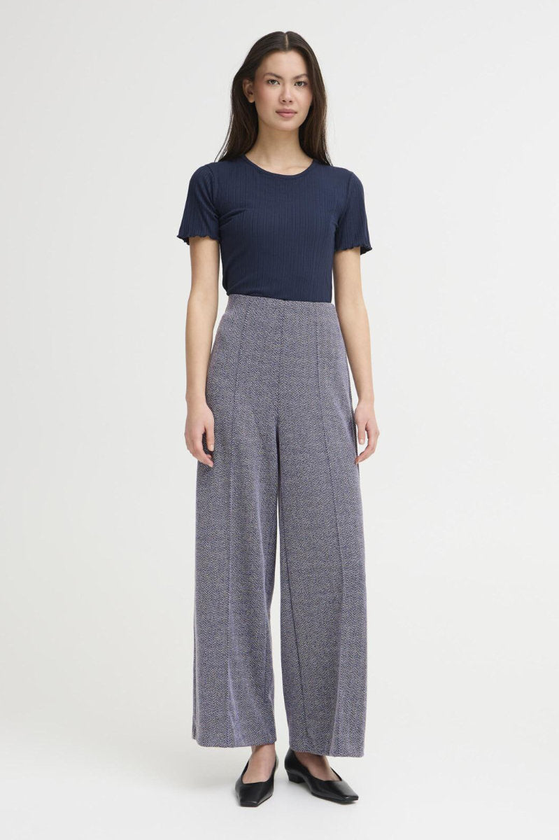 Kate herringbone trousers, navy