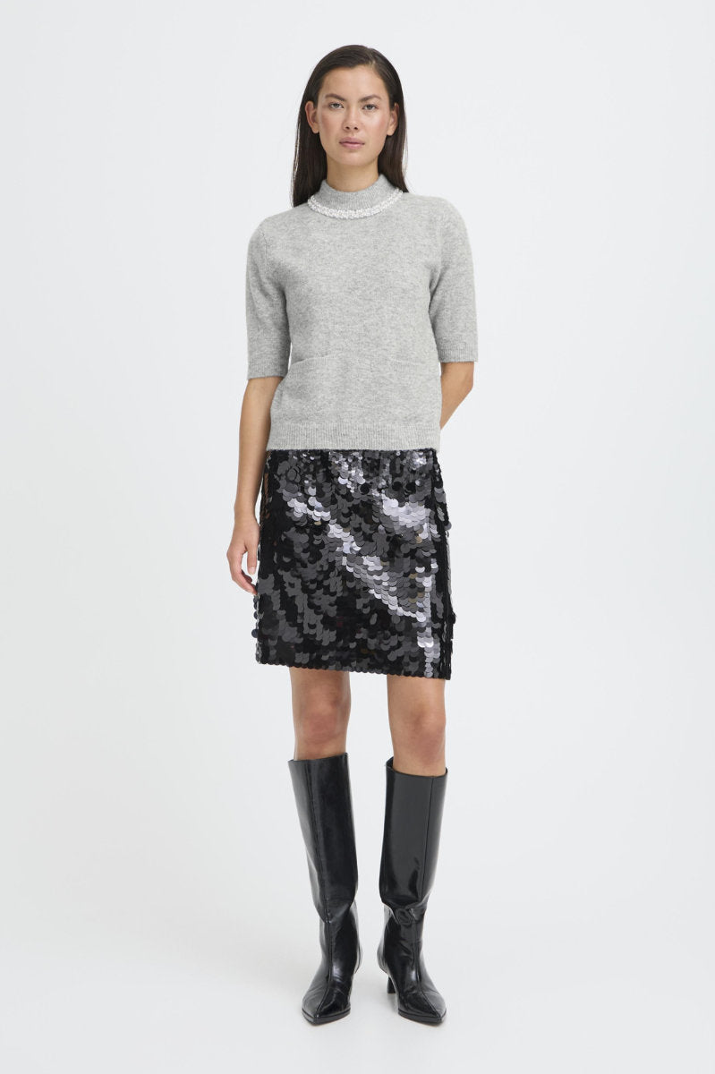 Macon short jumper, silvery grey