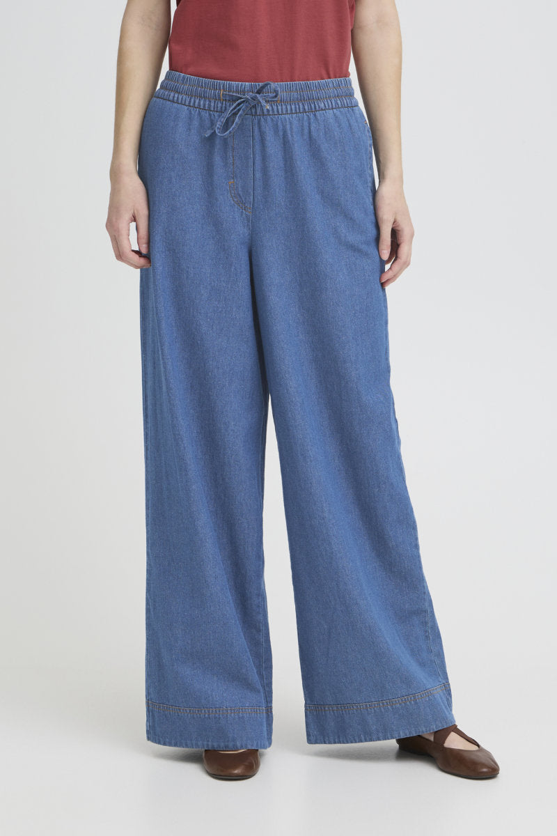 Archer wide leg jeans, denim