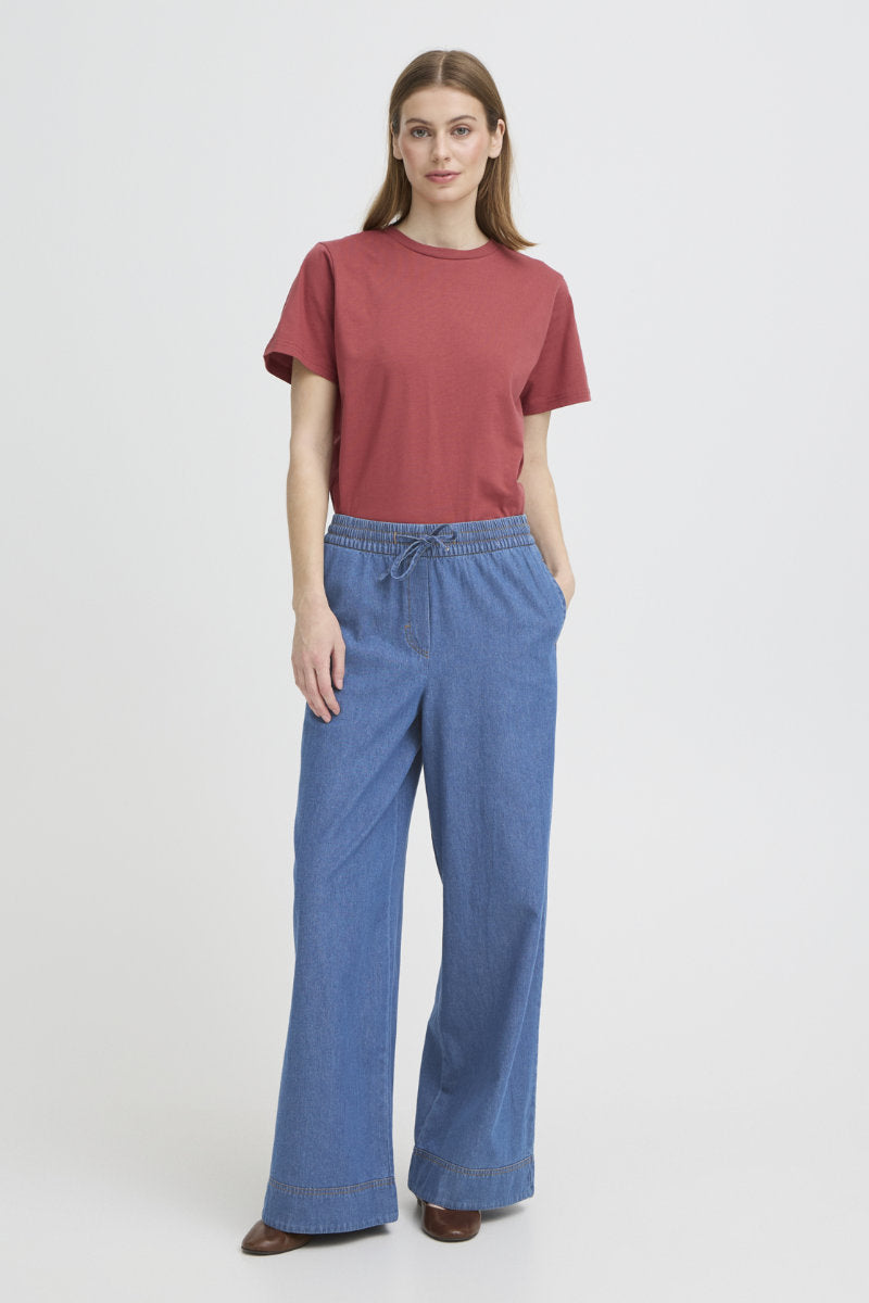 Archer wide leg jeans, denim