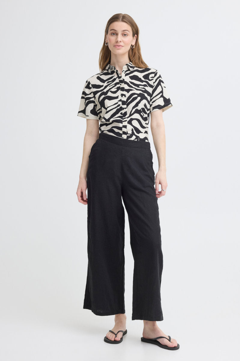 Linno trousers, black