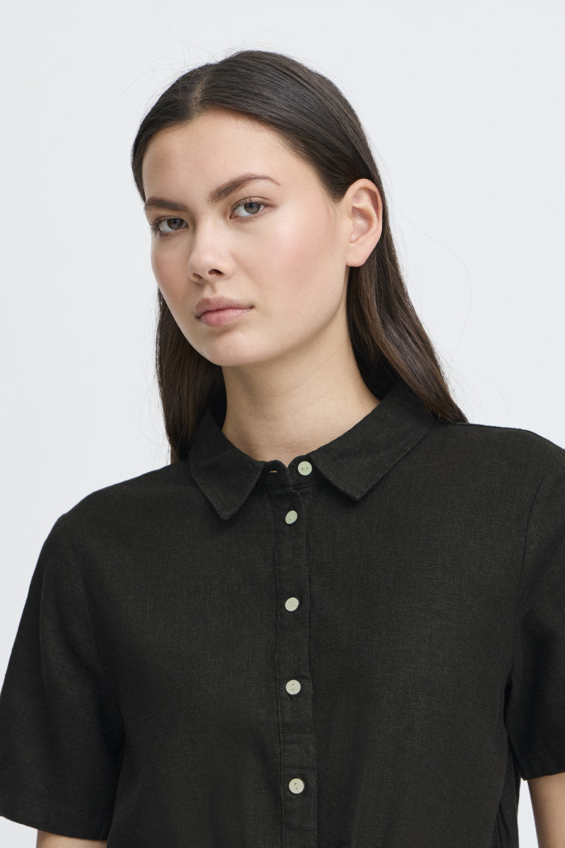 Linno shirt, black