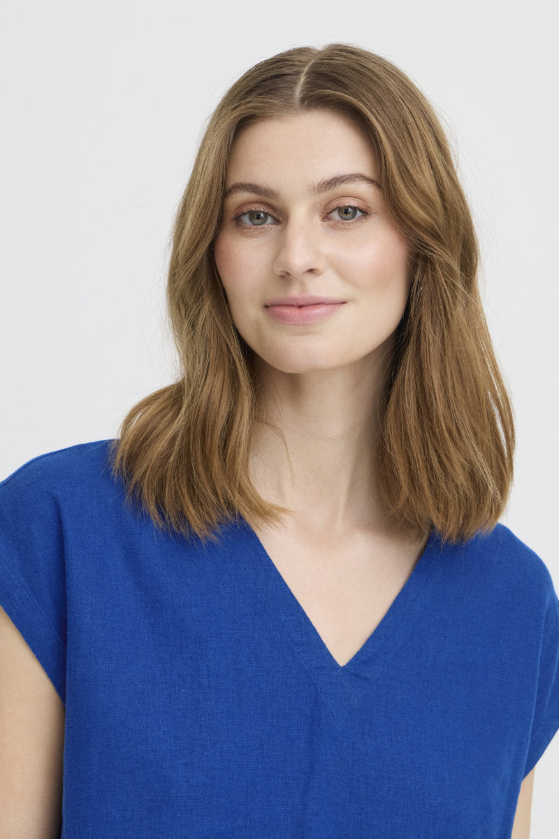 Linno t shirt, royal blue