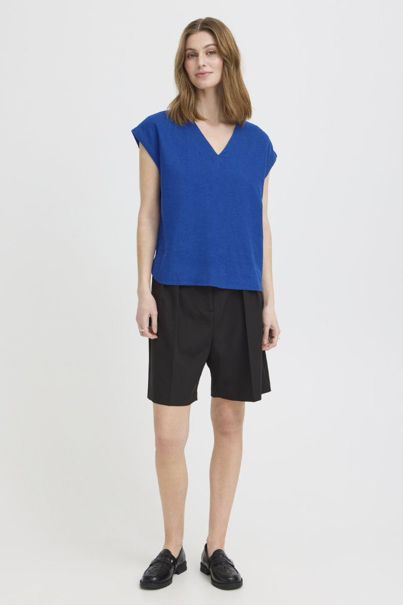 Linno t shirt, royal blue