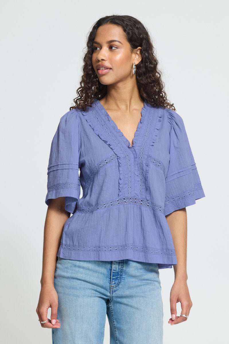 Voilana blouse, soft blue