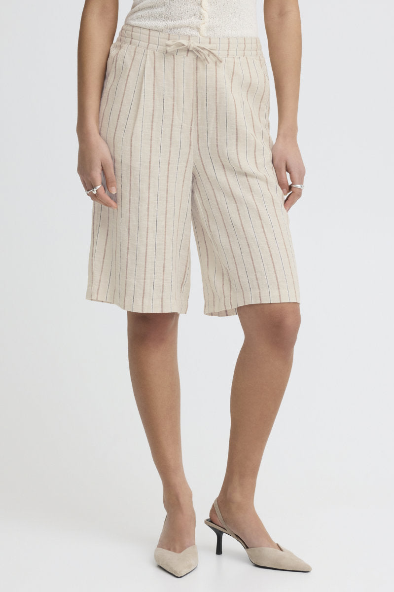 Linno stripe shorts, cream