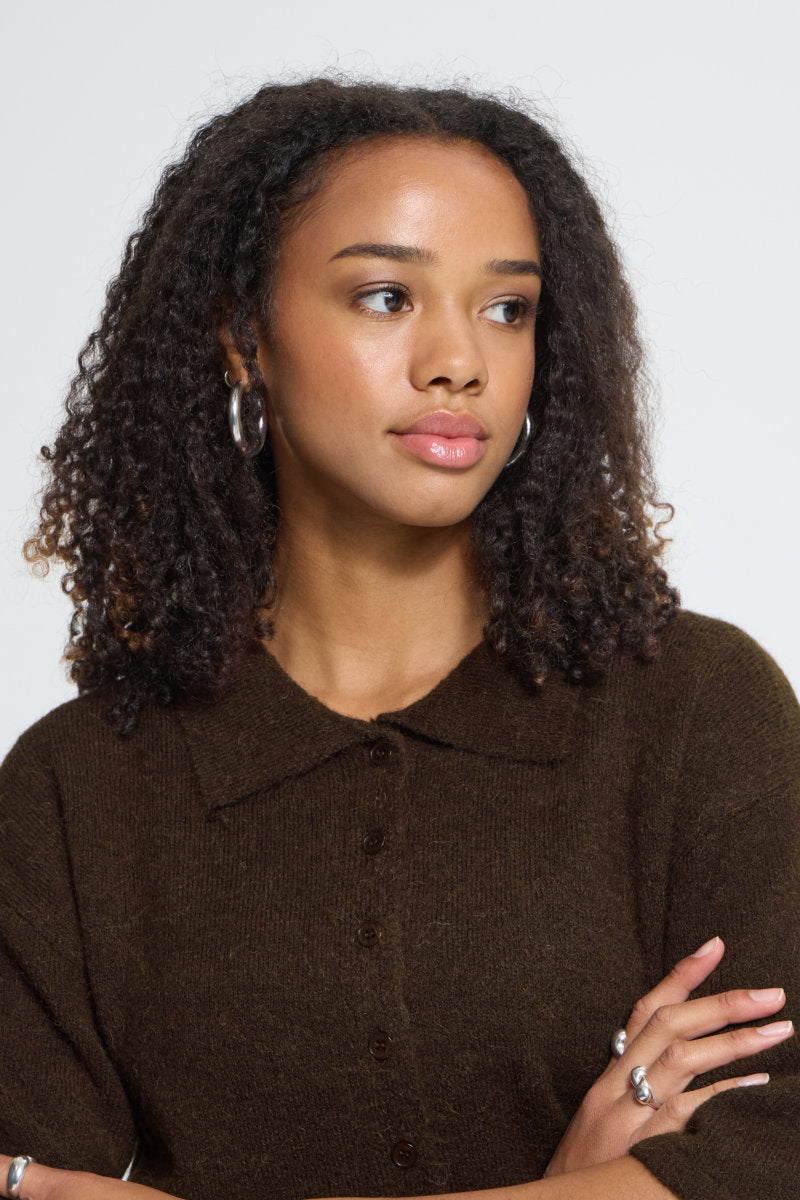 Kamara short sleeve cardi, coffee