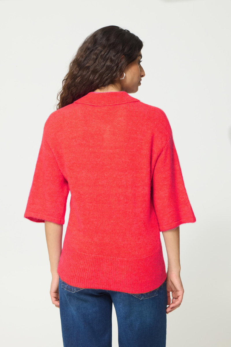 Kamara short sleeve cardi, poppy