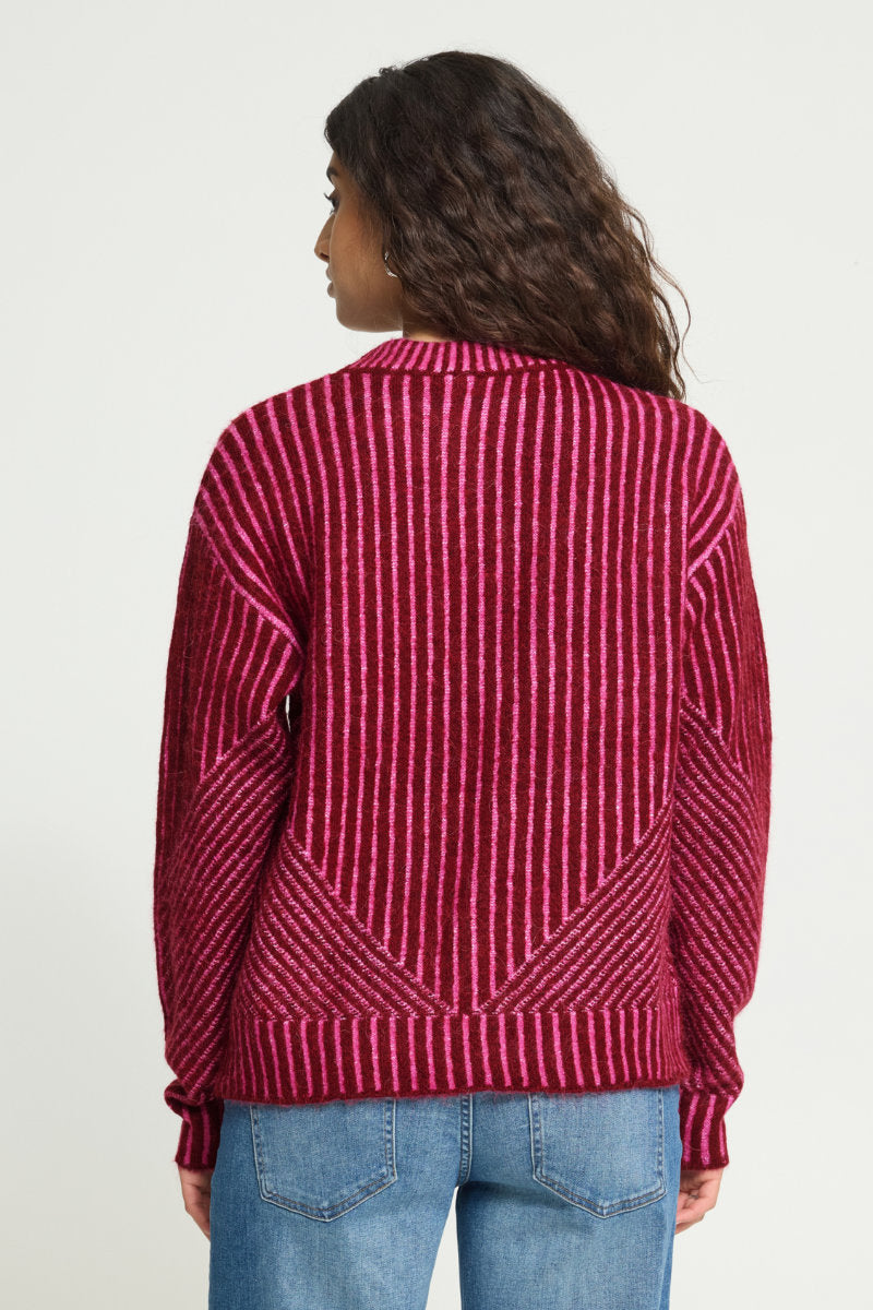 Kamara stripe jumper, berry