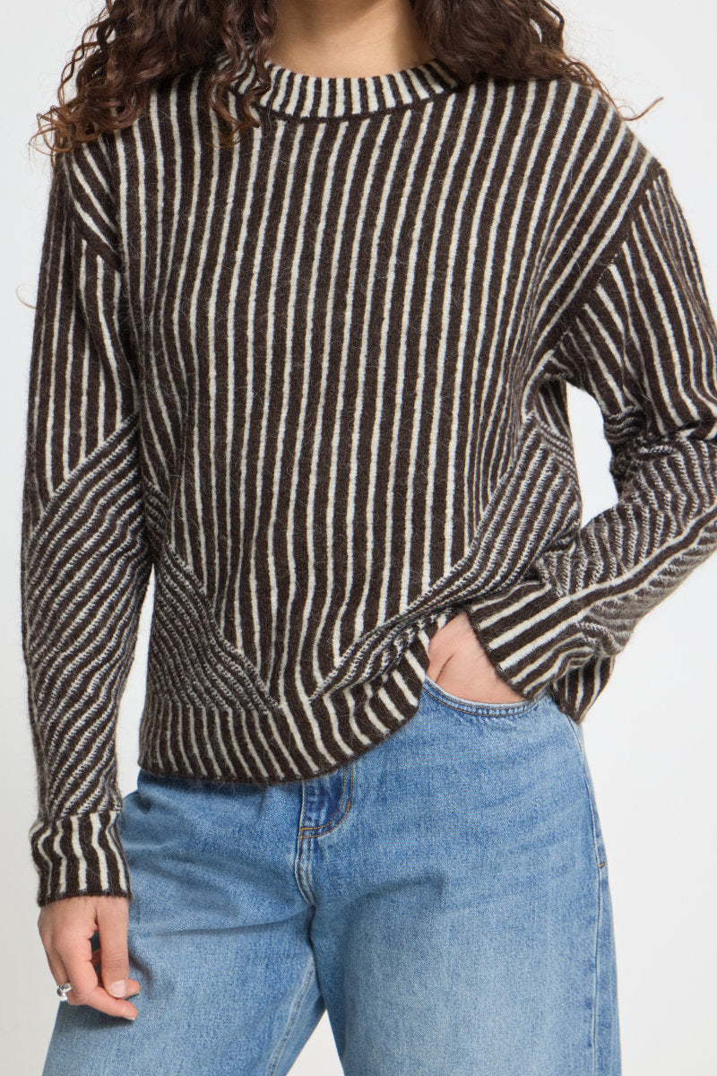 Kamara stripe jumper, chocolate
