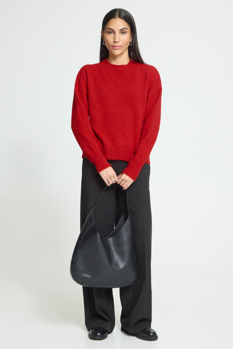 Sage turtle neck jumper, red