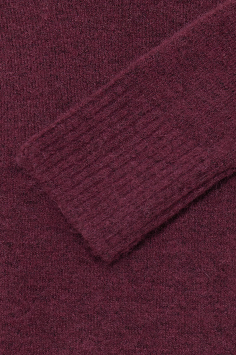 Sage turtle neck jumper, wine