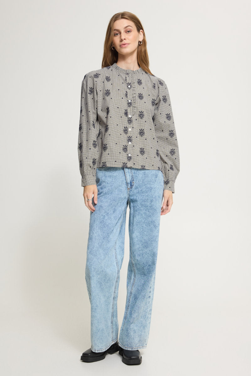 Eloza blouse, navy cream