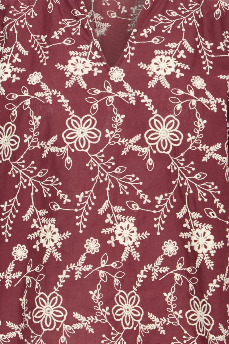 Fulia embroidered blouse, berry