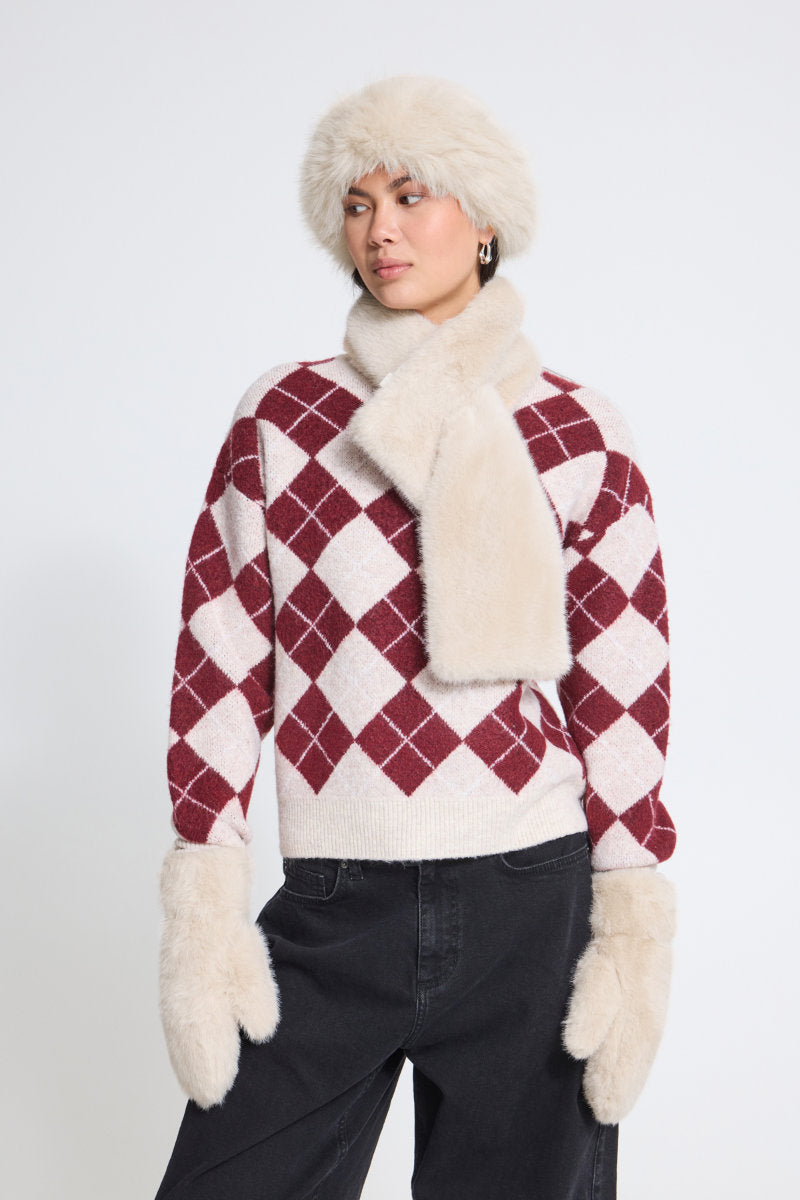 Ebna mittens, cream