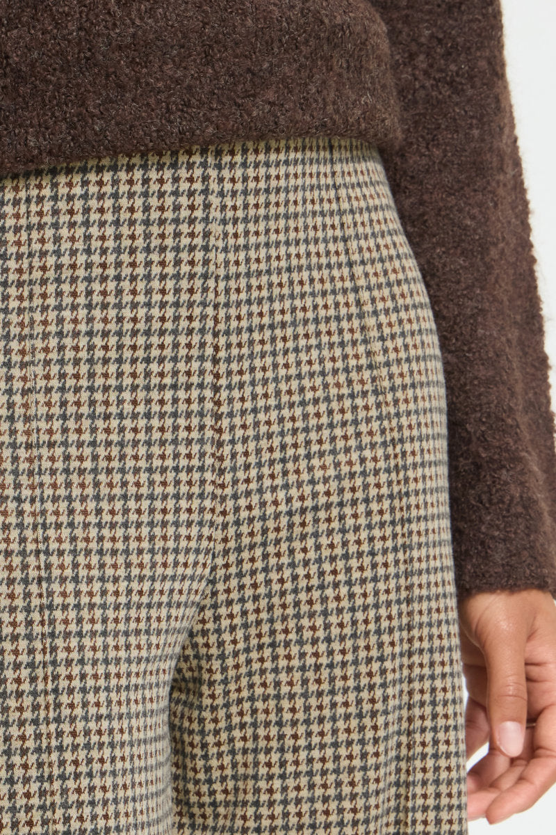 Kate check trousers, brown