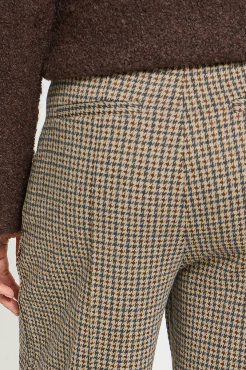 Kate check trousers, brown