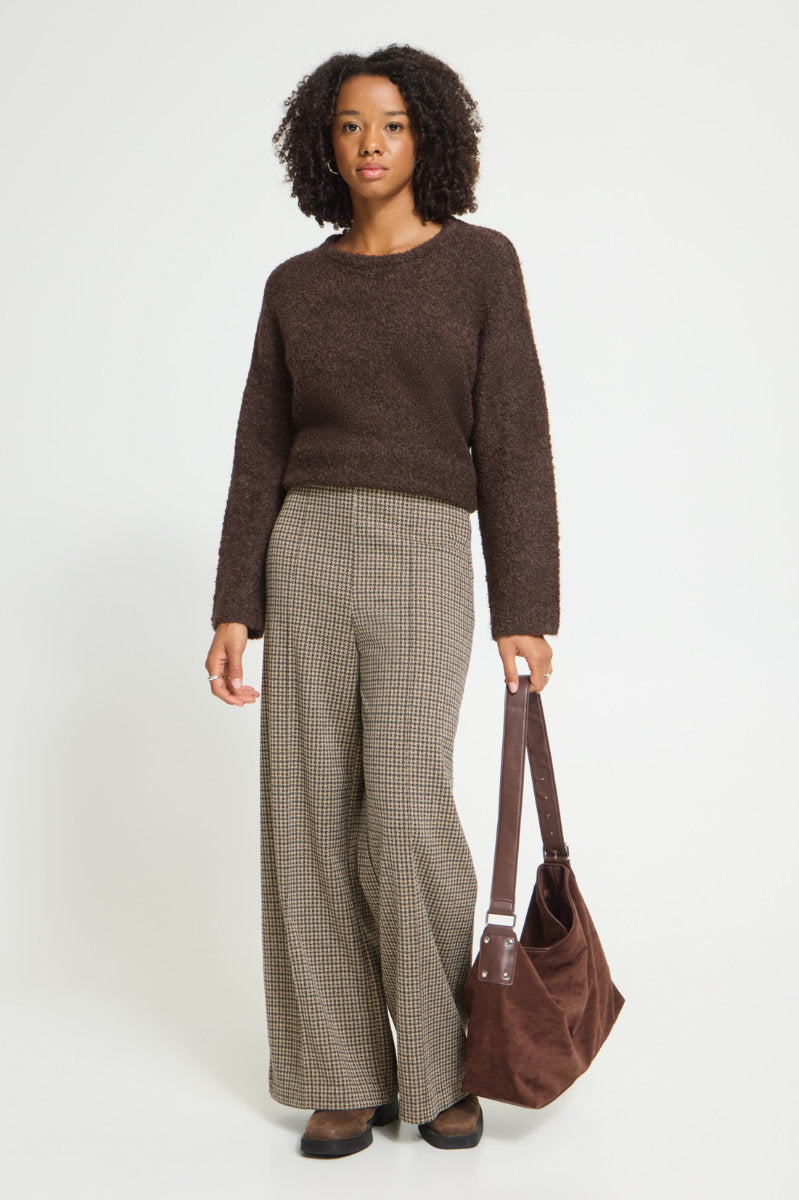 Kate check trousers, brown