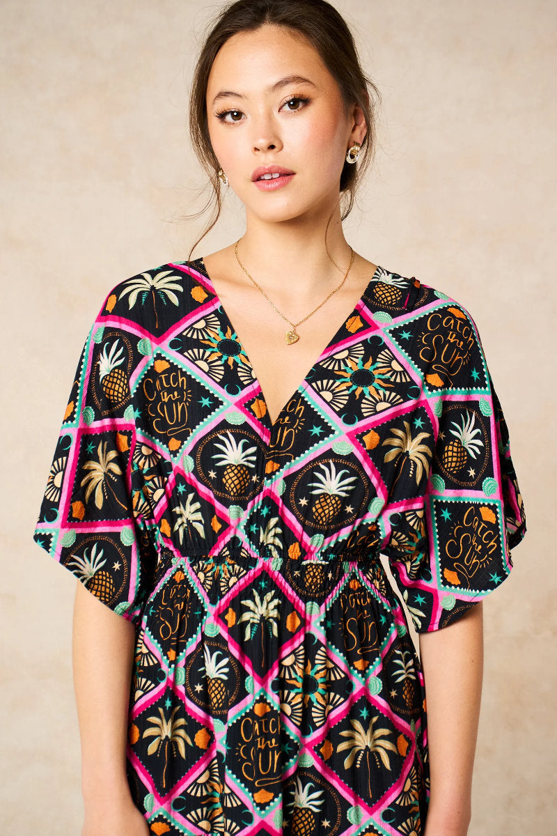 Sienna kaftan dress, black