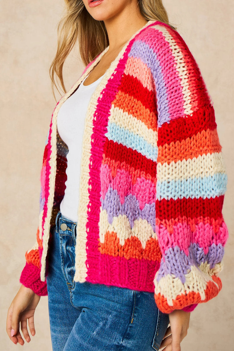 Gracie cardi, red pink