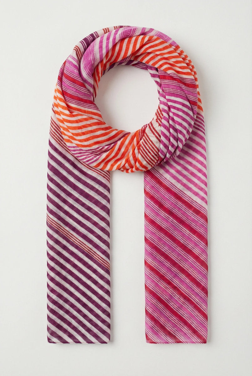 Striped cotton sarong, red