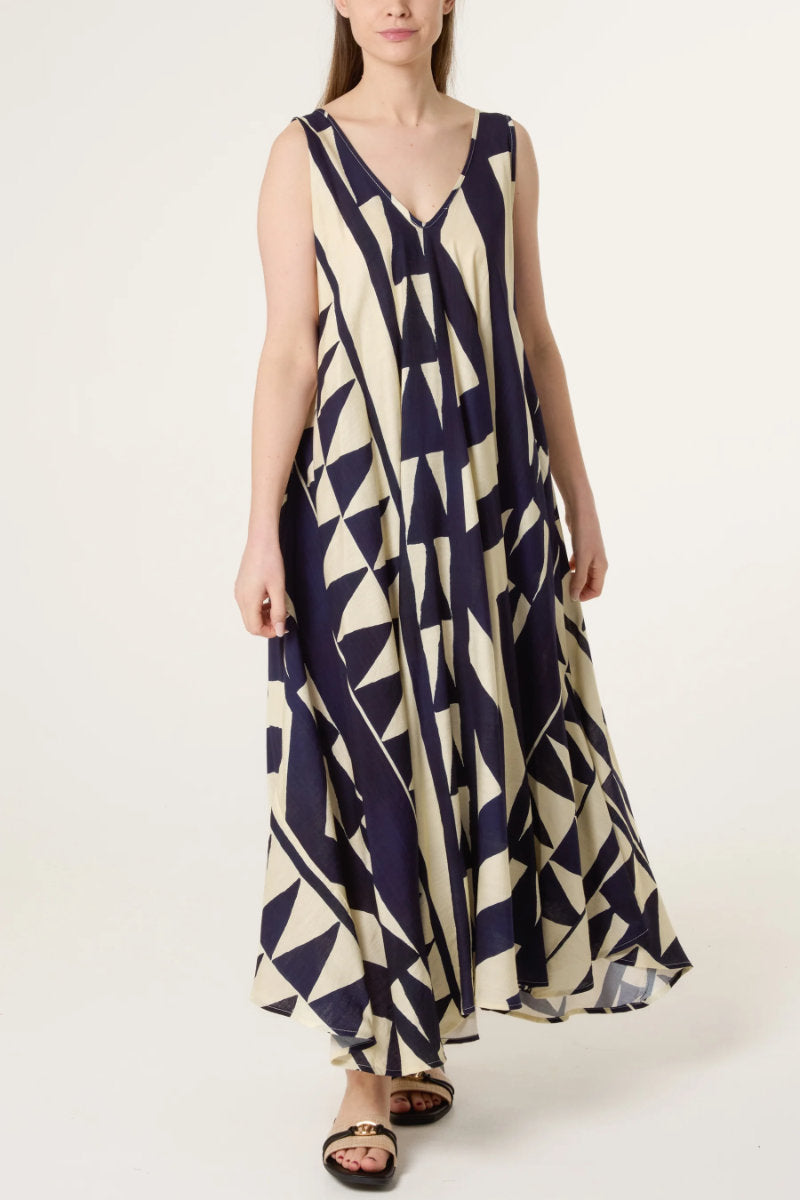 Geometic dress, Navy