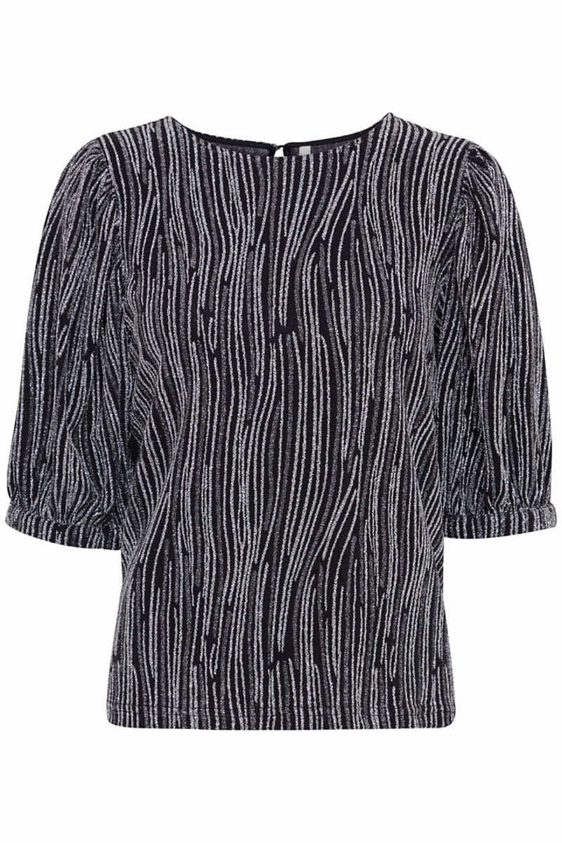 Malia sparkle top, silvery black