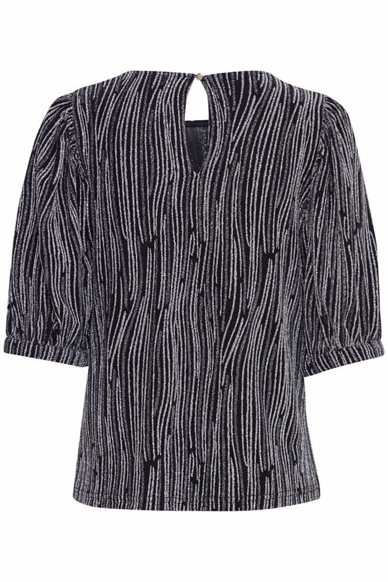 Malia sparkle top, silvery black