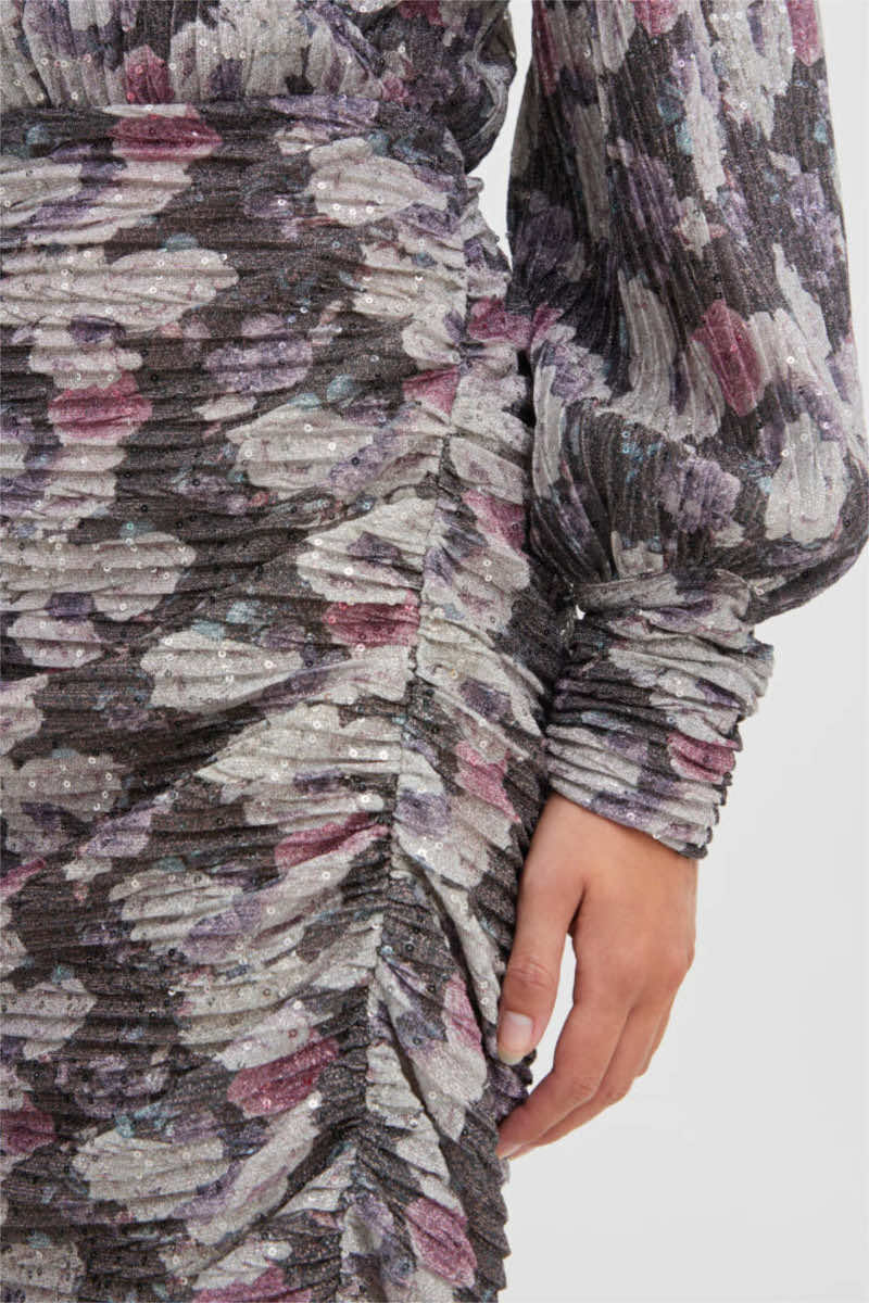 Joana plissé dress, silvery violet