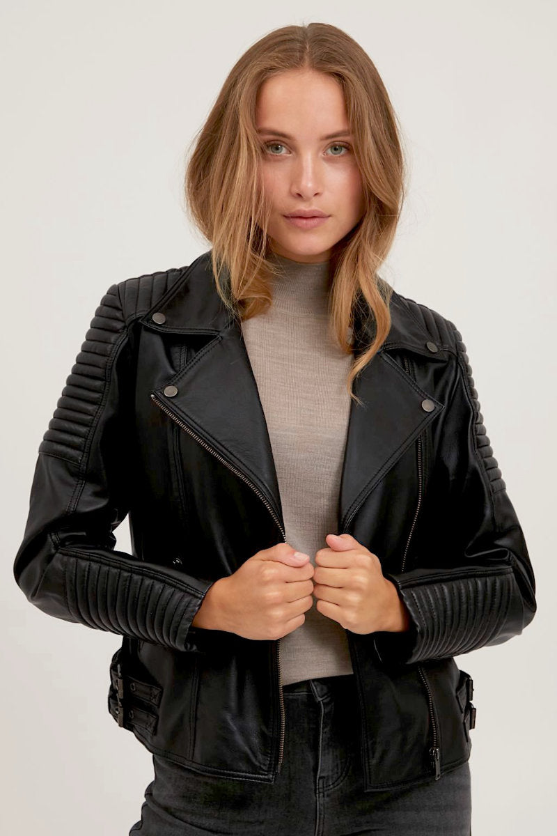 Marly leather jacket, black