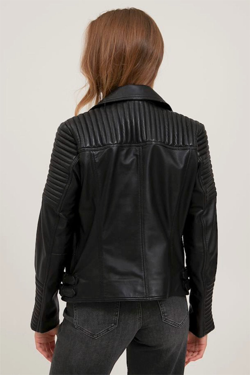 Marly leather jacket, black