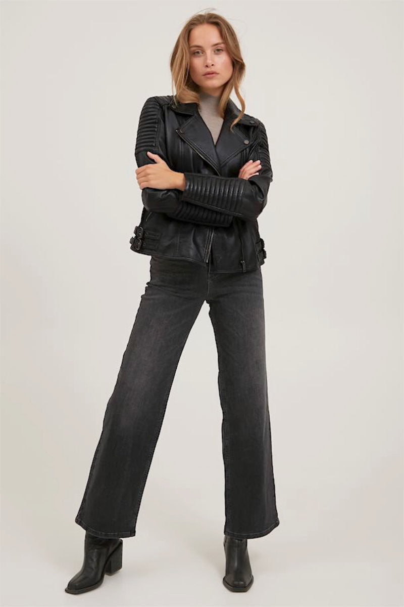 Marly leather jacket, black