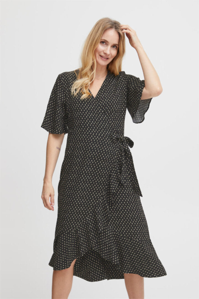 Macha wrap dress, black