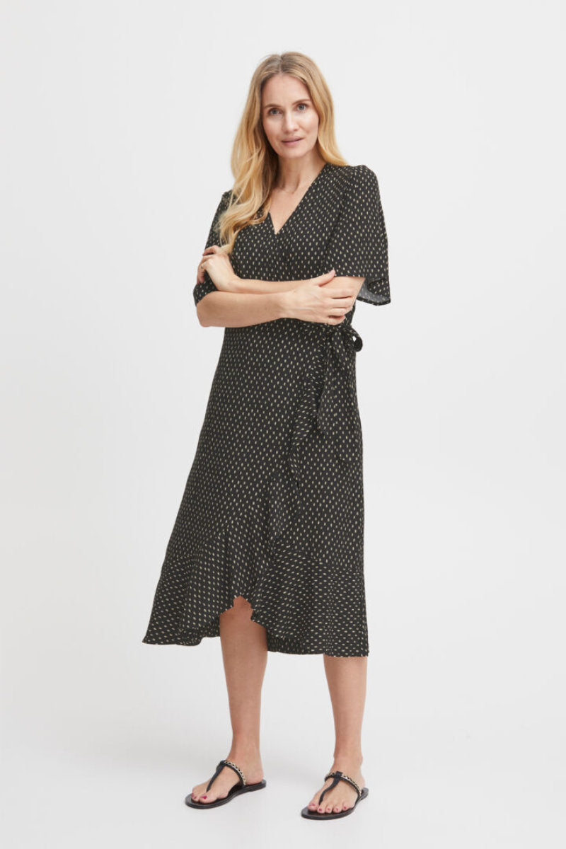 Macha wrap dress, black