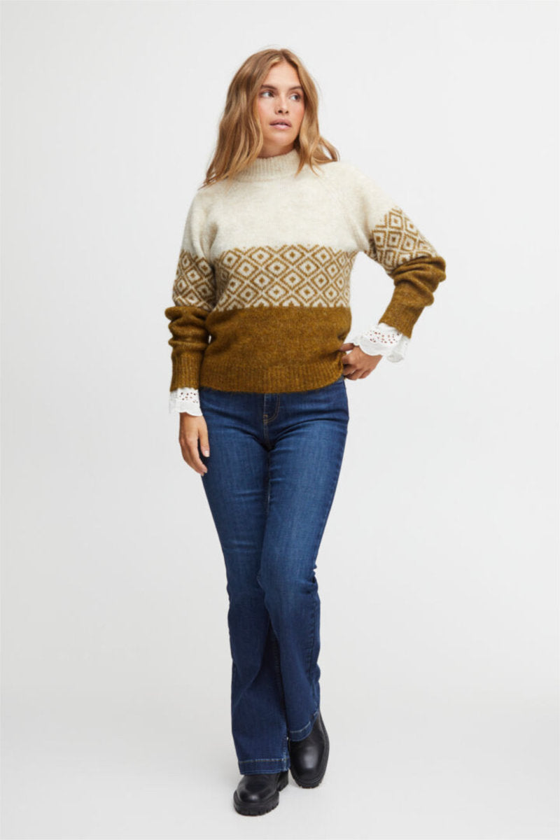 Mimi diamond jumper, old gold