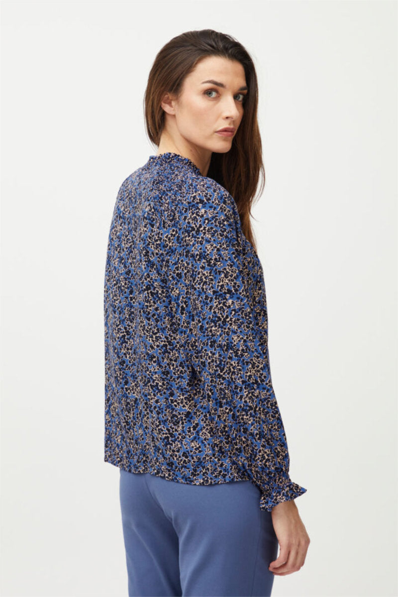 Norma smocked blouse, cobalt blue