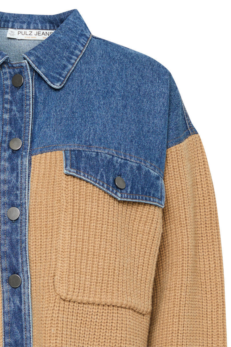 Marit denim cardi, tan
