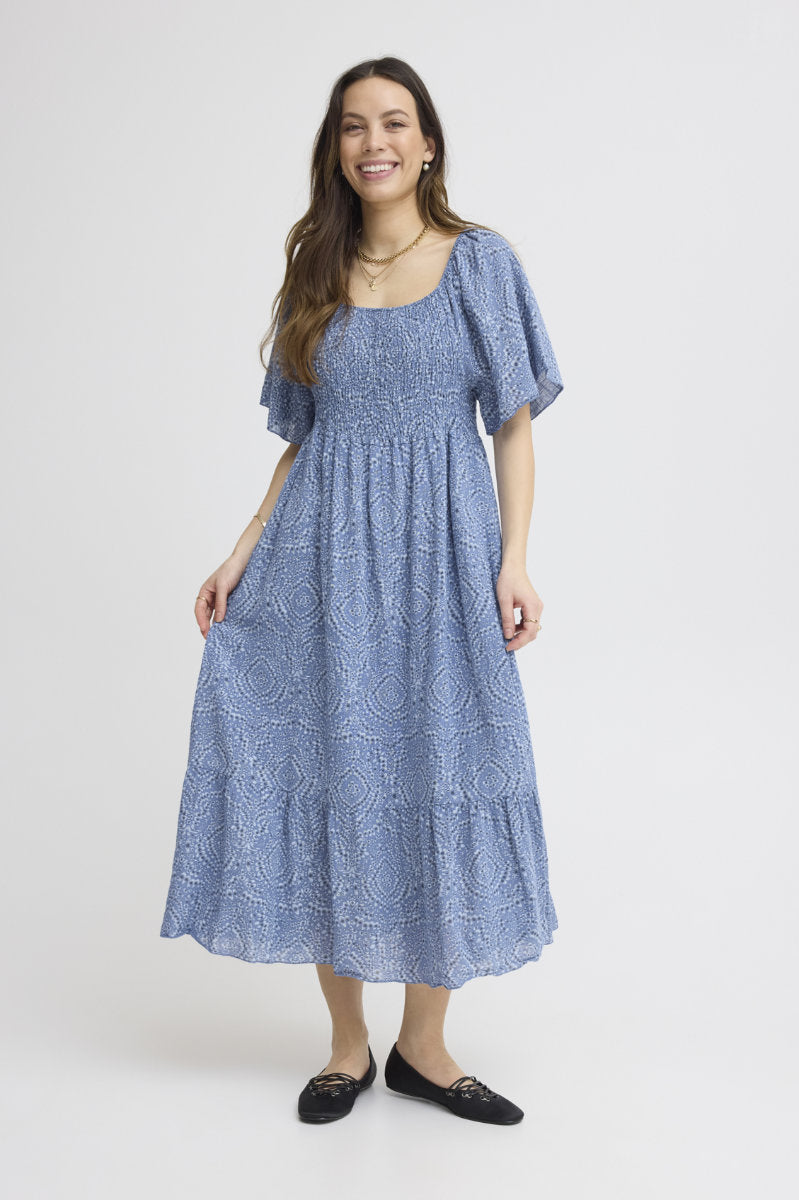 Alexa batik dress, denim
