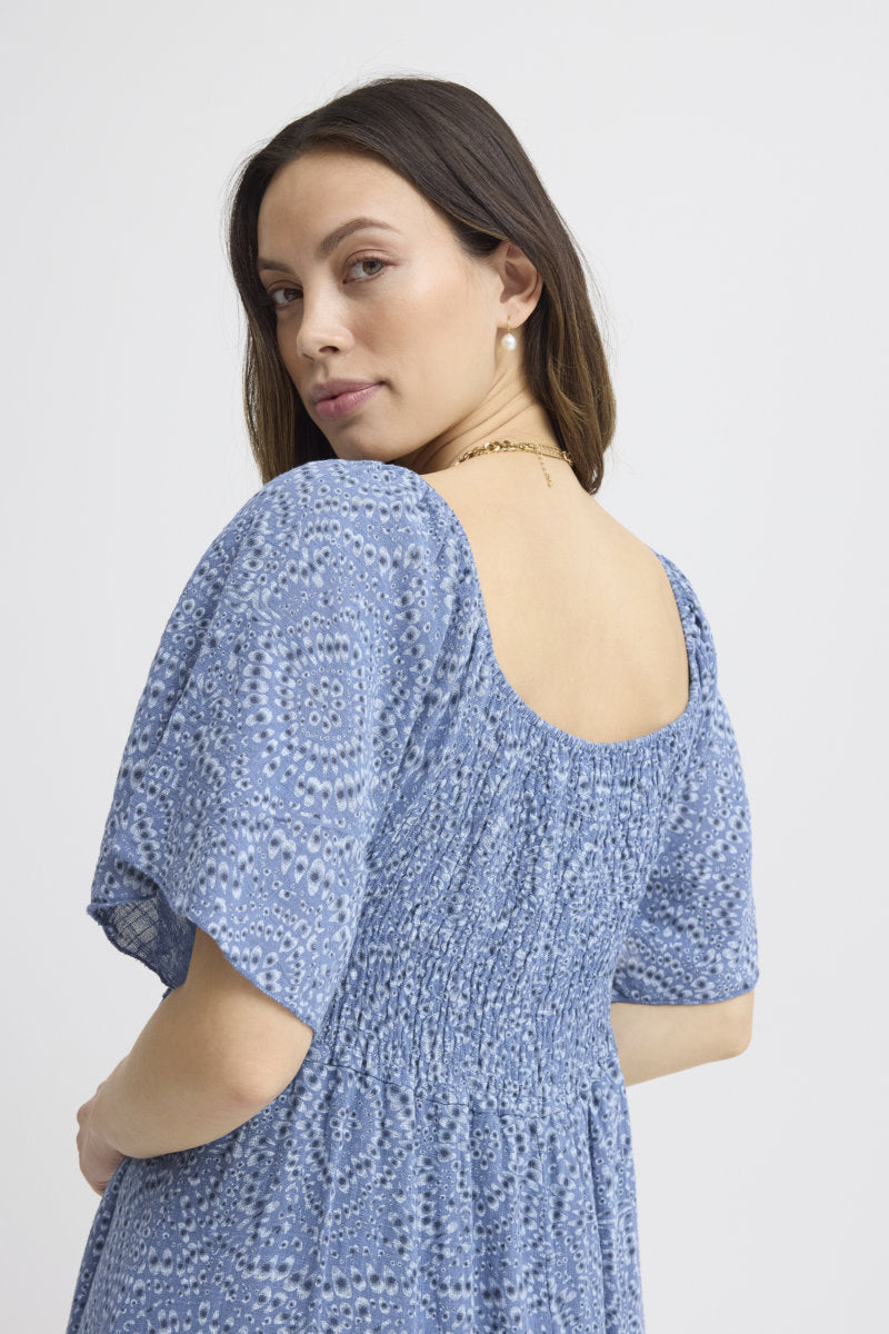 Alexa batik dress, denim