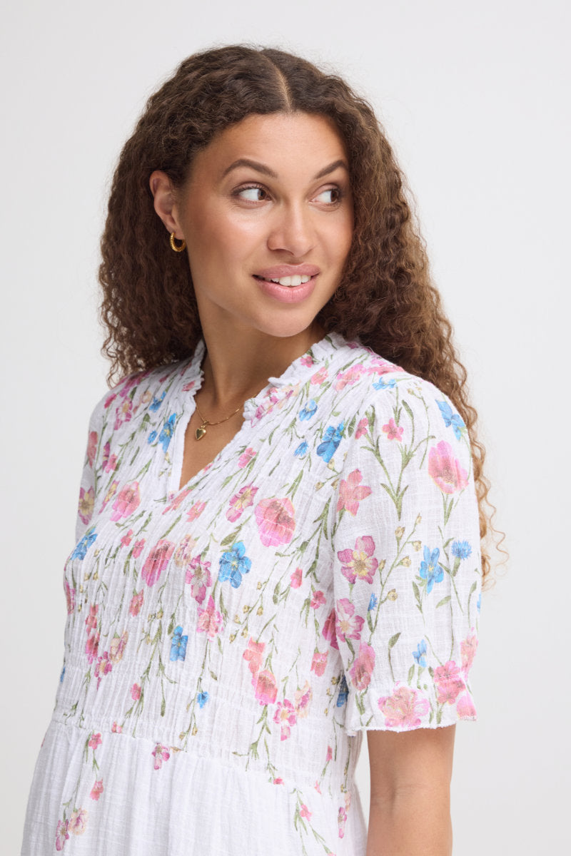 Alexa floral dress, white