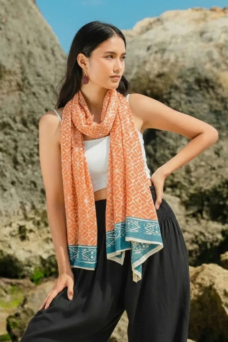 Zig zag sarong, orange