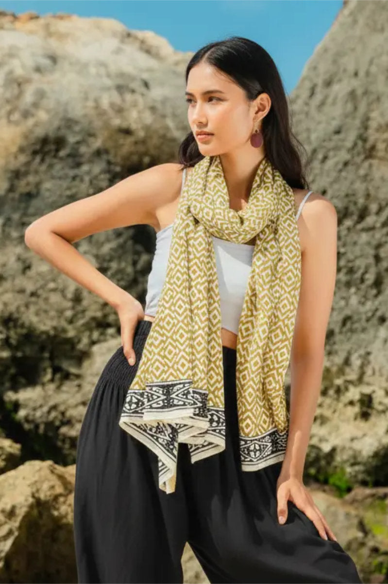 Zig zag sarong, gold