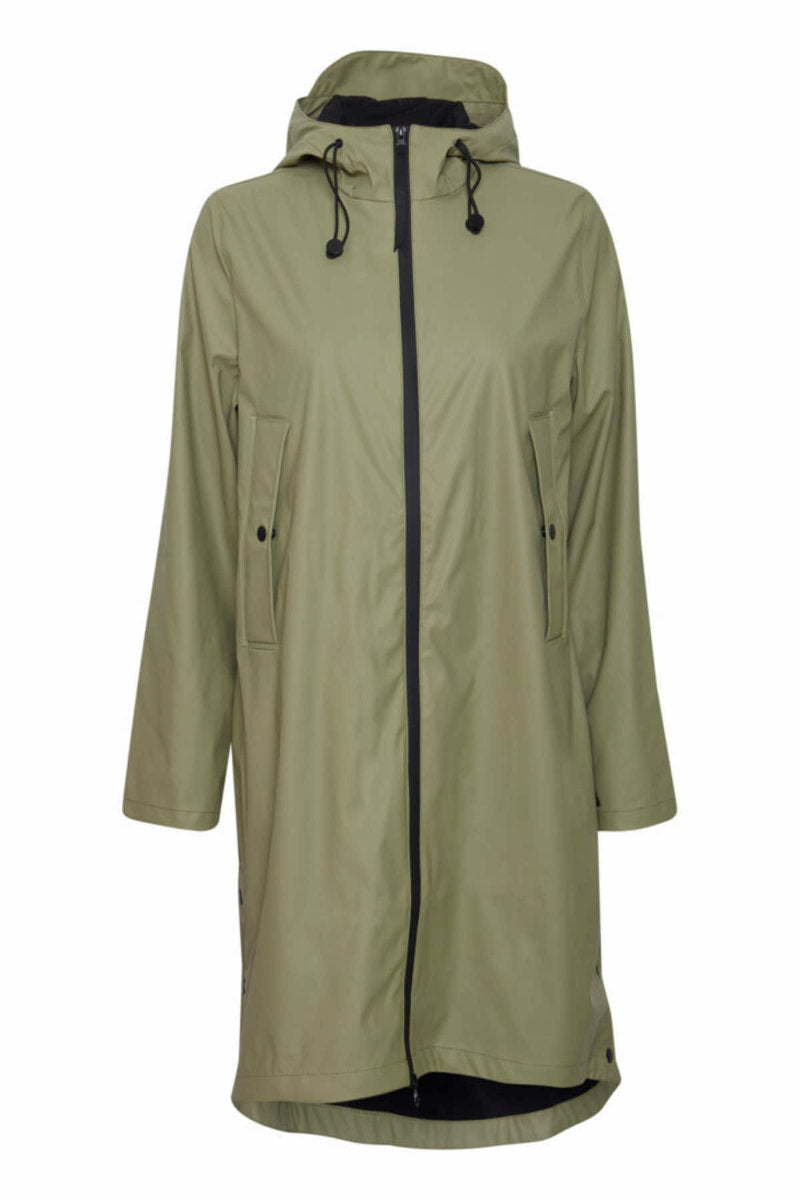 Avan long raincoat, sage
