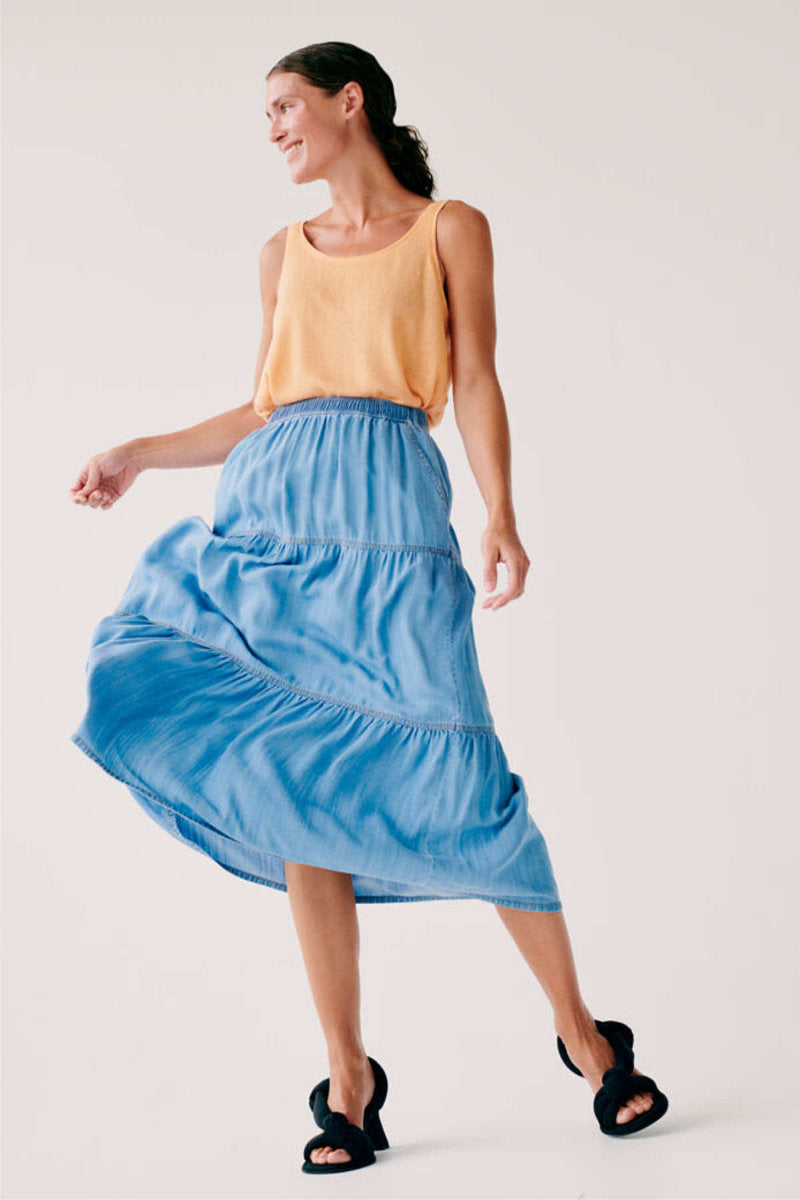 Lana Long Skirt, light denim