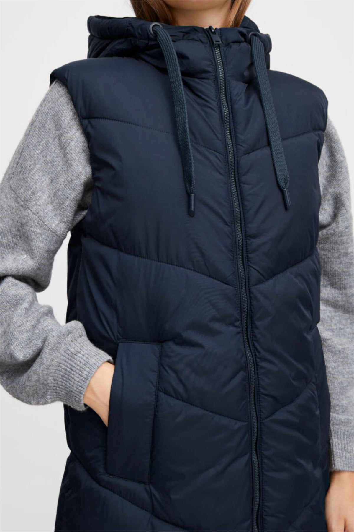 Bomina long gilet, navy